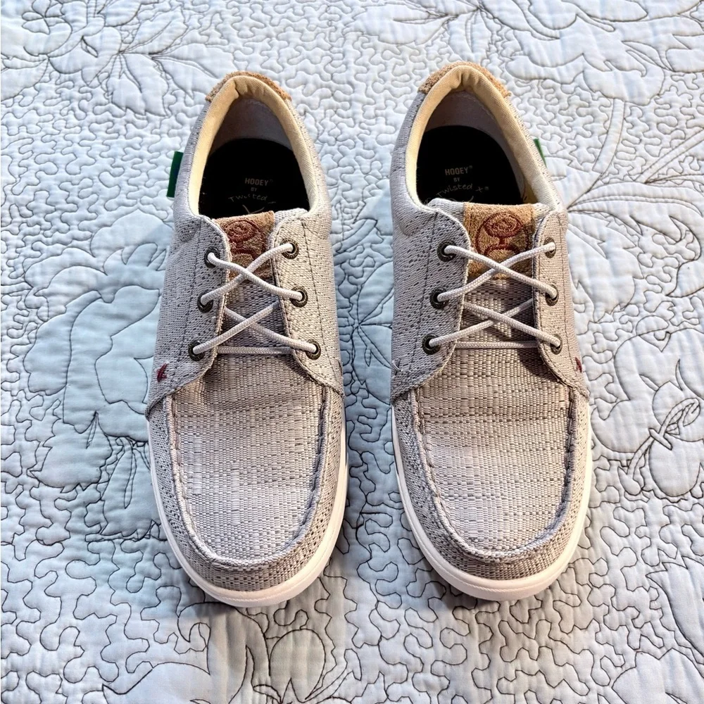 Twisted X Hooey Loper Gray Casual Moc Toe Lace Up Shoes Womens Size 8.5🧡 - Picture 2 of 10